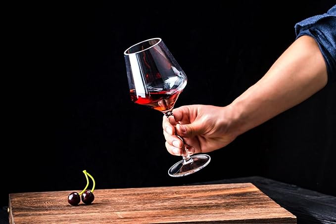 16-ounce Plastic Stem Wine Glasses, All Purpose Arcylic Glasses, set of 6 Clear Reusable Shatter-resistant Dishwasher Safe