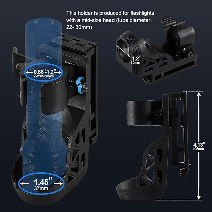SAOPRKLER Tactical Flashlights High Lumen-Police 1200 LM Flashlight with Holster for Duty Belt,Single Mode LED Flashlight for Camping/Law Enforcement-Sentinel-X1