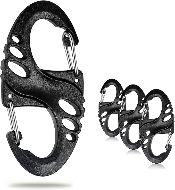 12 Pack 2" Carabiner Clip Plastic S Carabiner Clips Paracord Keychain Hooks for Key Chain Backpacks Bags Zipper Clip Accessories