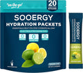 Electrolytes Powder Packets Sugar Free Hydration Packets, Liquid Daily IV Electrolyte Drink Mixex for Rehydration with Electrolytes, Vitamins, 0 Calorie, Lemon Lime Flavor, 20 Sticks
