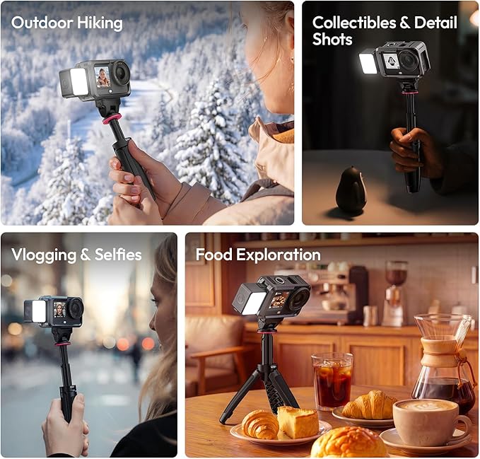 Vlogging Light for DJI Osmo Nano/Osmo Action 6, ULANZI LM24 Waterproof Magnetic Mini LED Action Camera Video Light Accessories, Quick Release Photography LED Fill Light for Vlog Selfie Video Recording