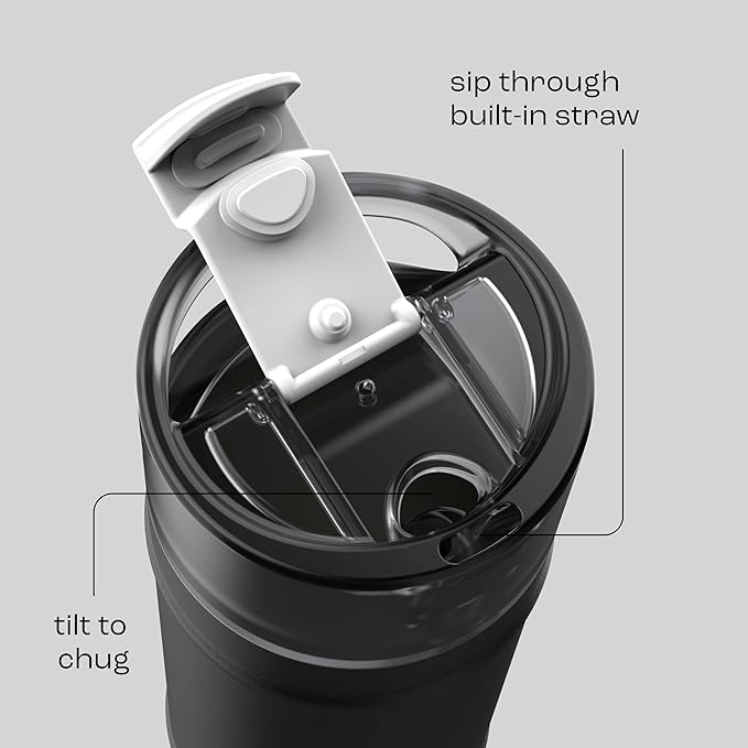 bubba 18 oz Dualsip Insulated Stainless Steel Water Bottle with Straw - Reusable, Leakproof, Lightweight, Dishwasher Safe, Lead-Free and BPA-Free, Office Siren