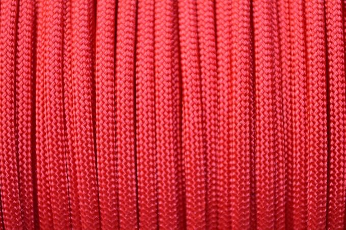 BORED? PARACORD! 550 lb Paracord – Ideal for Crafting, DIY Projects, Camping, Military & Active Outdoors – 300+ Colors – Tactical Parachute Cord Type III – Strong - Red 100 Feet