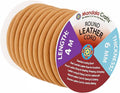 Mandala Crafts Round Genuine Camel Leather Cord for Jewelry Making – 6mm Cowhide Leather Rope String Lace for Kumihimo – 4.4 Yards Cowhide Craft Cording Spool