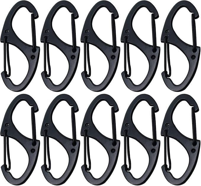 Small Carabiner Clips 1.6 inch(41mm) Metal Double Sided Spring Gate Snap Hooks Keychain Clasp Accessories