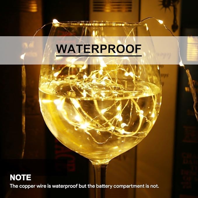 3 Pack Rechargeable Fairy Lights 10ft 30 LED, 4 Modes Battery Copper Wire String Light, Micro Firefly Starry Lighting for Wedding Party Bedroom Decor, Warm White