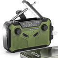 PRUNUS J-369 11100mWh Emergency Weather Radio, AA Batteries/Hand Crank/Solar/USB Charging, NOAA/AM/FM, LED Flashlight and Reading Lamp,SOS Alarm & Flashlight Portable