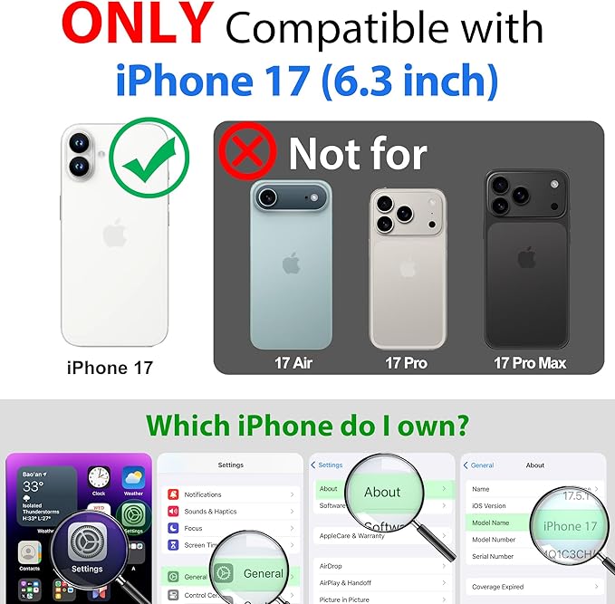 SPORTLINK for iPhone 17 Case - IP68 Waterproof Military Protective Full Body Heavy Duty Shockproof 360 Sealed Dustproof with Camera Screen Protector Phone Cover for iPhone 17 6.3" Black