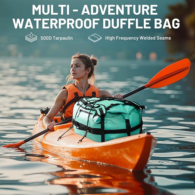 MIER Waterproof Duffel Bag Motorcycle Dry Bag Backpack Large Roll-Top Heavy Duty Dry Duffle Bags for Kayaking Camping Boating Gym Beach Cruise Ship, 60L/80L