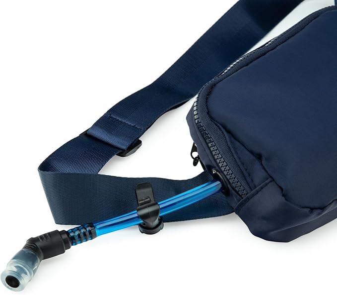 HY-FAN Hydration Cross Body with Bladder, 17oz BPA-Free, Hands-Free Design, Secure Pockets, Ideal for Athletic Outdoor Activities, Travel and More - Blue