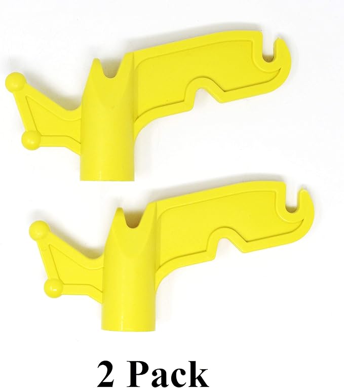 JSP Manufacturing Multi-Purpose Plastic Utility Hook Screw On Pole Attachment (Pole NOT Included) - Hang Christmas Lights, Bird feeders, Sting Lights, Ropes, Boat Lines (2, Yellow)