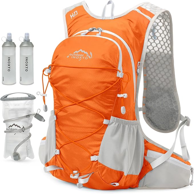 IX INOXTO Hydration Backpack, 18L Lightweight Hiking Backpack with 2L Water Bladder Daypack Women Men, Water Backpack Insulated Hydration Pack for Hiking, Running, Festival, Cycling