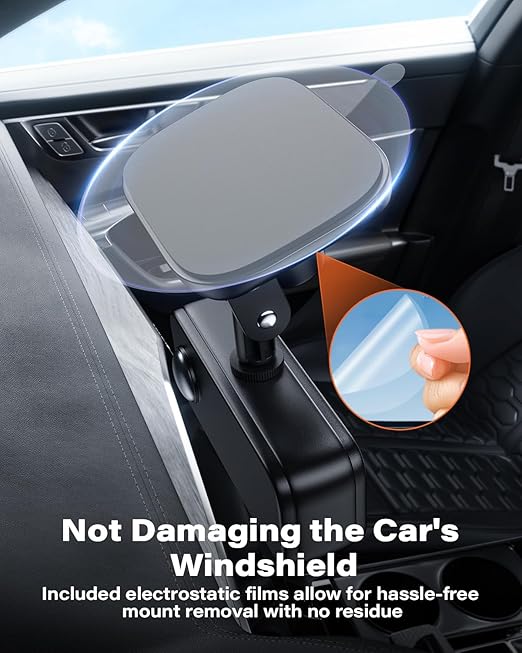 APPS2Car 8 Pcs 3M VHB Double Sided Adhesive Pads, 1.48" x 2.04" Square Dashboard Sticky Tape for Magnetic Car Mount, Strong Adhesive Pads Replacement, Double Sided Mounting Tape for Car Dashboard