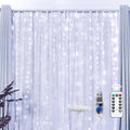 Brightown 300 LED Fairy Curtain Lights, 9.8ft x 9.8ft String Lights, USB Plug in 8 Lighting Modes Christmas String Hanging Lights with Remote for Bedroom Indoor Outdoor Party Xmas White 1 Pack
