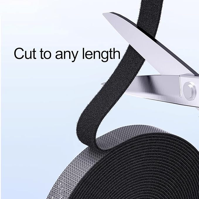 Hook and Loop Roll, 50ft x 3/4inch Cut to Length Straps, Fastening Cable Ties Reusable, Multi-purpose Cable Management Wire Ties Cable Straps Hook Loop Self-Gripping