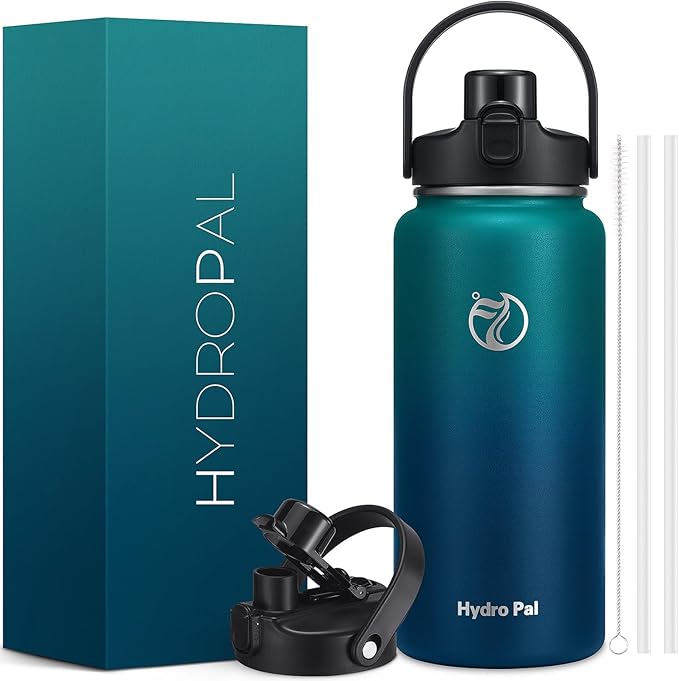 64oz Half Gallon Insulated Water Bottle with 2-in-1 Lid (Chug & Straw), Double Walled Vacuum Stainless Steel Water Bottles, Wide Mouth Leakproof Insulated Jug with Straw