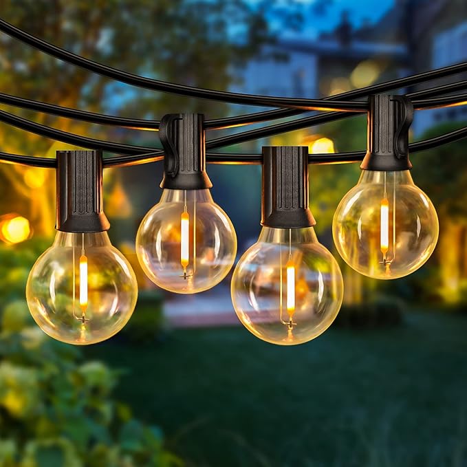 VerRon 50FT LED G40 Globe String Lights, Shatterproof Outdoor Patio String Lights with 50+2 Dimmable Edison Bulbs, 50 Backyard Hanging Bistro Light Waterproof for Balcony Party Wedding Market Cafe
