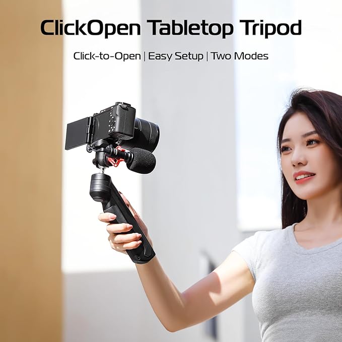 ULANZI TT38 One-Click Opening Vlogging Tripod Uka Quick-Release F38 w Cold Shoe Panoramic Ball Head w Hidden Hook, Camera Tabletop Flexible Travel Tripods for Sony/Canon/Nikon/Fujifilm and More