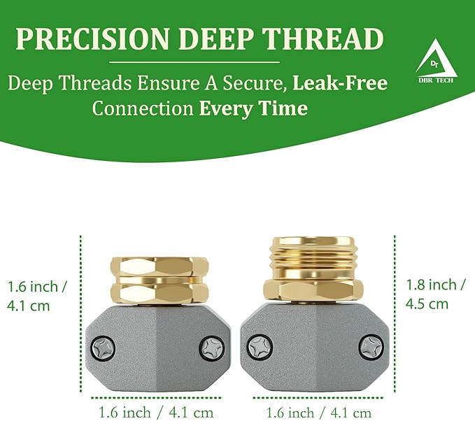DBR Tech® Hose Repair Kit – Fix Leaks on 3/4 & 5/8 inch Garden Hoses, 4 Set