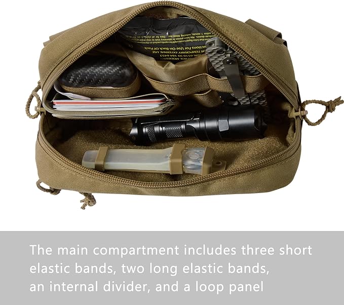 Tactical Admin Pouch Laser Cut MOLLE EDC Tool Organizer with Carabiner and Keychain Modular Dangler Utility Sack