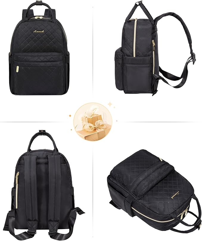 LOVEVOOK Mini Backpack Purse for Women, Cute Small Fashion Daypack, Light Weight, Water Resistant, Black Quilted