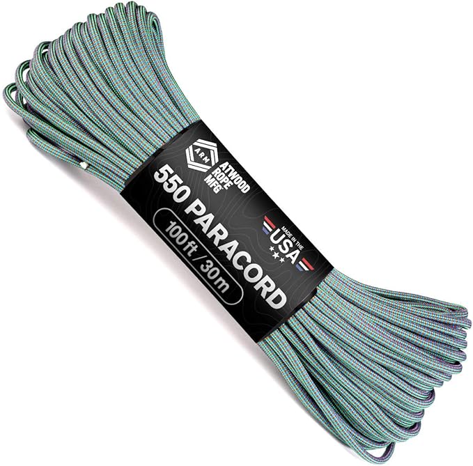 Atwood Rope MFG Color Changing 550 Paracord 100 Feet 7-Strand Core Nylon Parachute Cord Outside Survival Gear Made in USA | Lanyards, Bracelets, Handle Wraps, Keychain