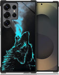 for Samsung Galaxy S25 Ultra Case,Graphic Design for Girl Boy Soft Silicone Hard Acrylic Shock Protection Designed for Samsung Galaxy S25 Ultra Blue Breathing Wolf Pattern