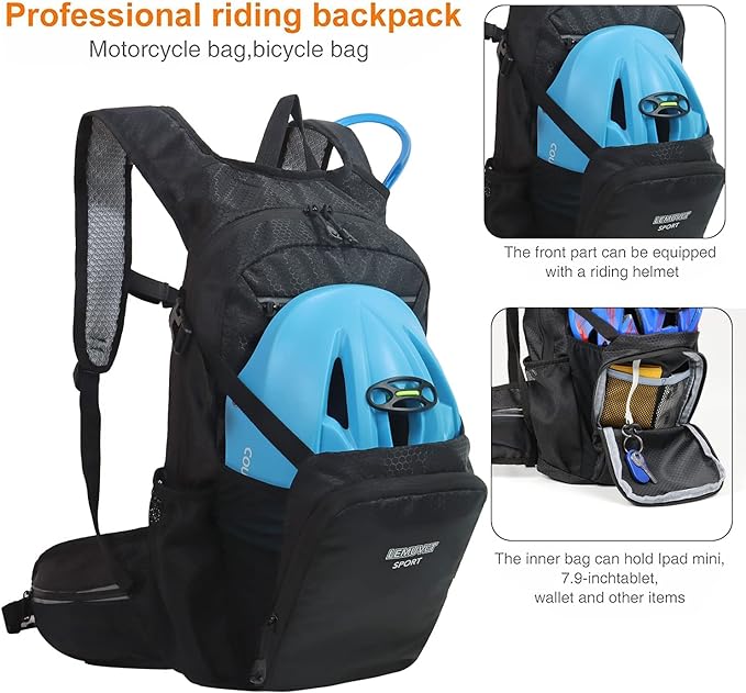 Hiking Daypack Waterproof Biking Backpack 15L Lightweight Durable Backpack for Ski Snowboarding Running MTB Cycling