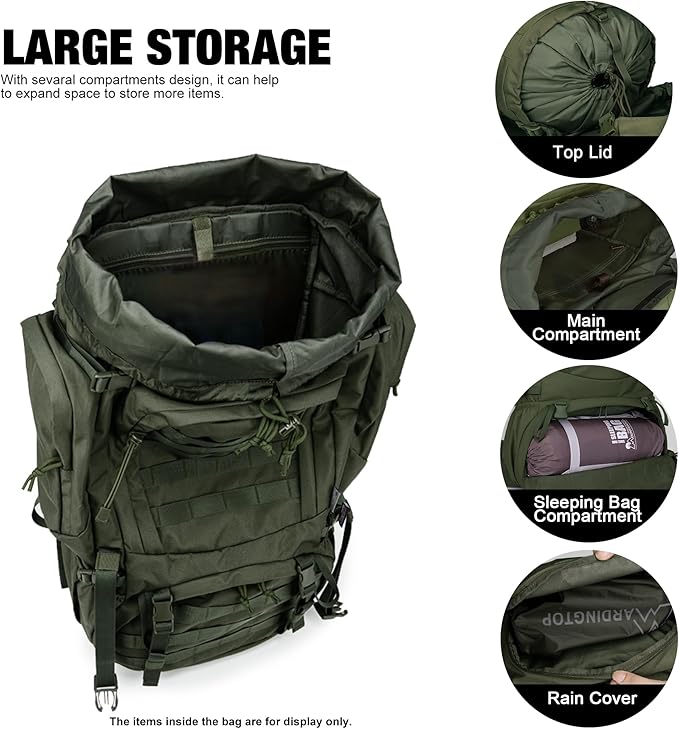 Mardingtop 60L Military Internal Frame Backpack for Hiking,Camping,Hunting,Rucksack Backpack with Rain Cover