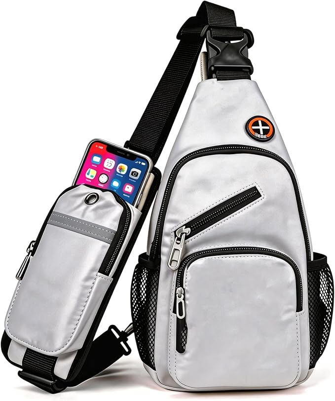 JENAGREEN Waterproof Sling Backpack Crossbody Sling Bag for Women Men, Multipurpose Travel Hiking Adjustable Chest Bag Casual Daypack