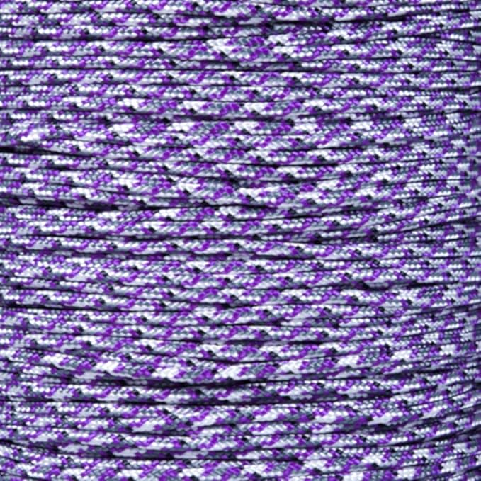 Paracord Planet | Type II Commercial Grade 425 Paracord – 425 LB Tensile Strength W/ 3mm Diameter (Purple Camo, 50 FT)