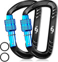 Rhino Produxs 12kN (2697 lbs) Heavy Duty Carabiner Clips, for Securing Pets, Outdoor, Camping, Hiking, Hammock, Dog Leash Harness, Keychains