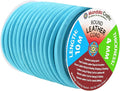 Mandala Crafts Round Genuine Turquoise Leather Cord for Jewelry Making – 4mm Cowhide Leather Rope String Lace for Kumihimo – 11 Yards Cowhide Craft Cording Spool