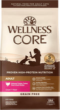 Wellness CORE Adult Dry Cat Food, Natural, Grain Free Kibble, Turkey and Duck Recipe, 11 lb Bag