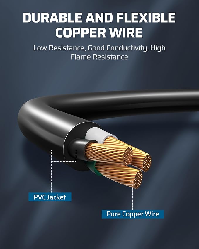 DEWENWILS 46FT Outdoor Extension Cord with Switch, 1 to 4 Splitter, Heavy Duty, Weatherproof, Black, 13A 125V 1625W, Ideal for Outdoor String Lights, Christmas Electrical Tools, Holiday Decorations