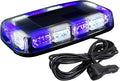 ASPL 48LED Roof Top Strobe Lights, High Visibility Emergency Safety Warning LED Mini Strobe Light bar with Magnetic Base for 12-24V Snow Plow, Trucks, Construction Vehicles (Blue/White)