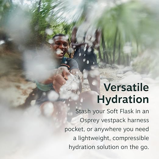 Osprey Hydraulics 500ml Soft Flask Water Bottle - Collapsible Hydration Flask - Lightweight for Running Vests & Belts