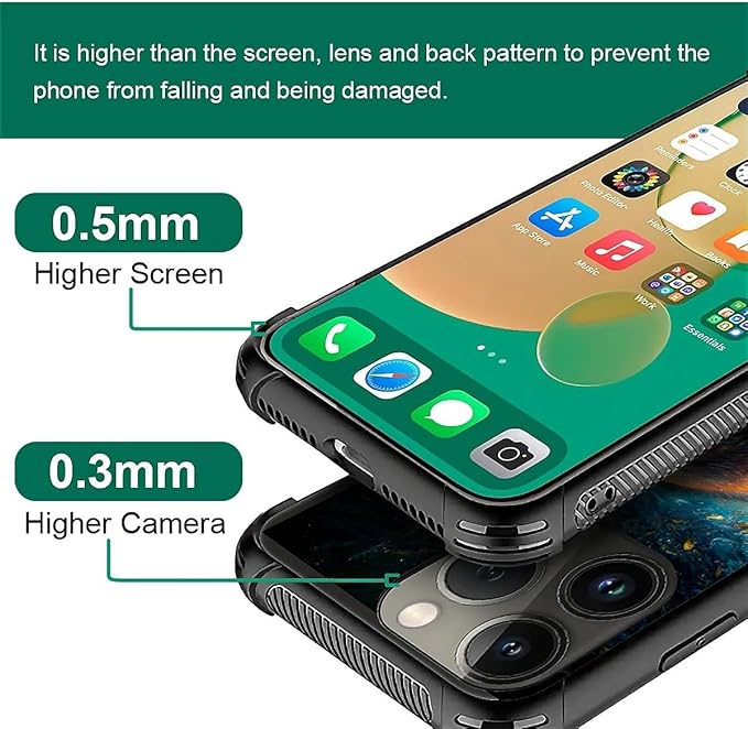 for iPhone 14 Pro Max Case, Star Cave Hungry Wolf Pattern Graphic Design Girl Boy Soft Silicone Hard Acrylic Shock Protection for iPhone 14 Pro Max