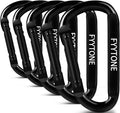 Black Steel Heavy Duty Carabiner Clip, 880 lbs 3" Carabiners D Ring Spring Snap Hooks for Hammocks, Camping, Hiking, Keychains, Outdoors and Gym, Dog Leash.