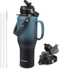 ABOTOCUP Water Bottle 40oz, Insulated Tumblers with Handle & Straw Lid, Insulated Water Bottle Fits in Cup Holder, Double Wall BPA-Free, Stainless Steel Travel Cup Leak-proof to Keep Cold 24H&Hot12H