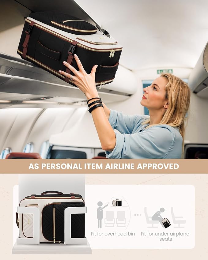 LOVEVOOK Travel Backpack Carry on Flight Approved 40L,Waterproof TSA Travel Essentials Personal Item Backpack for Women Men,Large Carry on Luggage Suitcase Travel Bag for Airplane with 3 Packing Cubes
