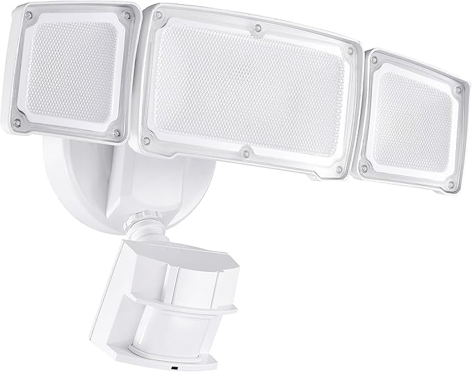 40W LED Security Lights Motion Sensor Light Outdoor, 180 Degree, 4000LM, 5000K, ETL Water Resistant, 3 Head Motion Detected Flood Light for Garage, Yard, Porch (White)