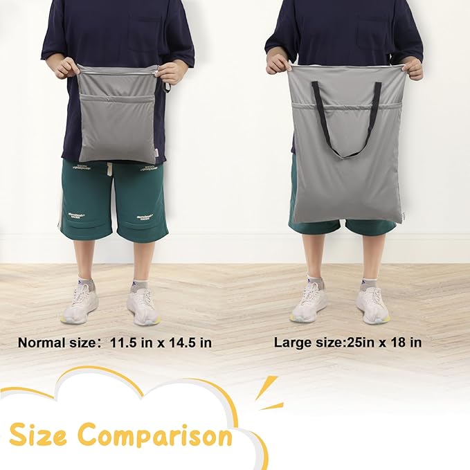 ALVABABY Large Wet Dry Bag Waterproof Hanging Cloth Diaper with Double Zippered Pockets 25x18 inches Laundry Bag HL-LW28