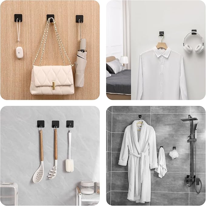 Paoli Heavy Duty Self Adhesive Hooks - Sturdy self Adhesive Hooks for Home, School and Office Easy to fit and Remove(4PC)