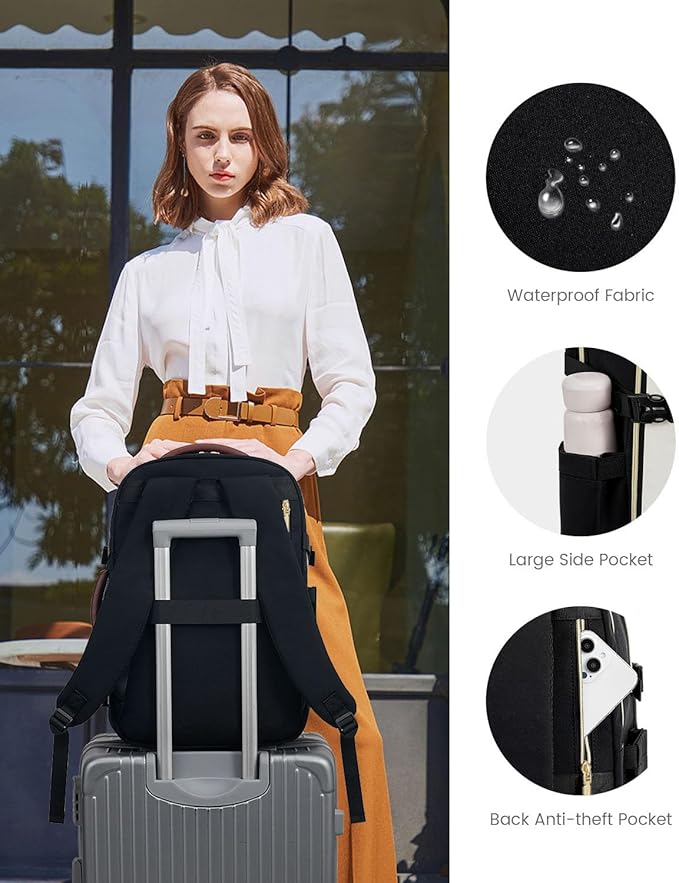 LOVEVOOK Travel Backpack For Women Flight Approved, 40L Carry on Backpack for Airplanes, Personal Item Travel Bag for Airplanes Fits 17 Inch Laptop, Business Weekender Overnight Daypack with 2 Cubes