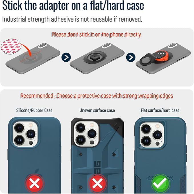 Bike Phone Mount,Mountain Bicycle Stem Cell Phone Holder,Universal Aluminum Handlebar Phone Clamp,MTB / Road E-Bike Cycling Mobile Phone Clip,Quick Release Attach/Detach-Orange【Series C-1st Gen】