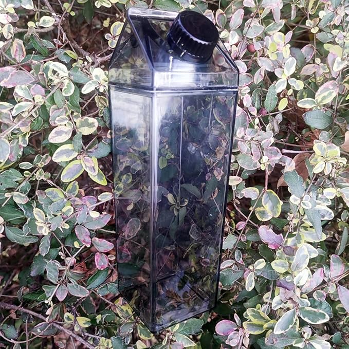 Jinberry 500ml/17Oz Cute Leakproof Milk Carton Water Bottle Portable Drinkware for Outdoor Climbing Tour or Camping