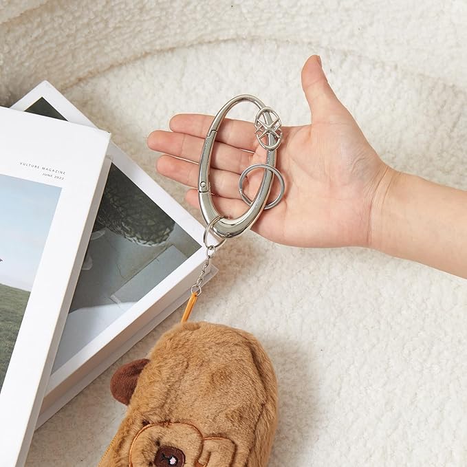 Y2K Cute Star Carabiner Keychain Cool Belt Loop Clip Starlight Heavy Duty Carabiner Clasp Snap Hook Holder Key Buckle