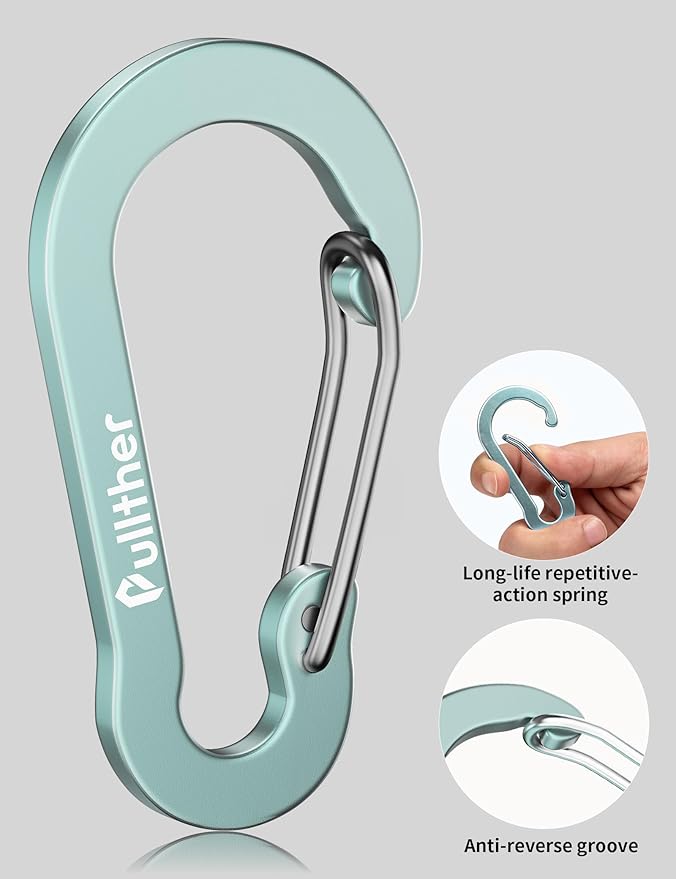 9PCS Carabiner Keychain Clip,2.7" Large Aluminum Carabiner Clips with 9PCS Stainless Steel Key Rings