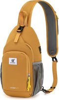 SKYSPER Sling Bag RFID Crossbody Sling Backpack Cross Body Shoulder Bag Travel Hiking Daypack for Women Men(Apricot)